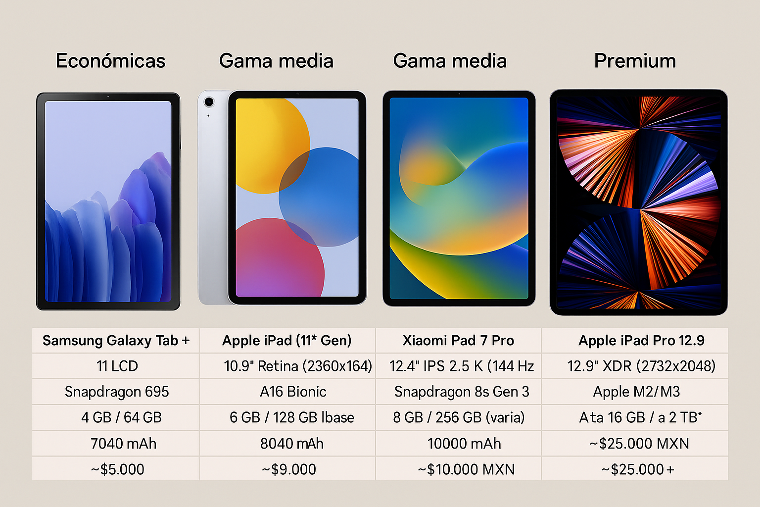 Las mejores tablets de 2025 en Mercado Libre: económicas, gama media y premium